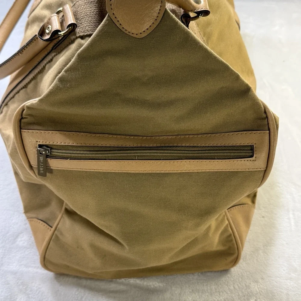 VTG Polo Ralph Lauren Duffle weekender buckle strap large Tan canvas pony